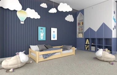 Einzelbett, Kinderbett MINI mit Bettgitter - Kubuk Moebel