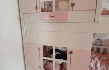 Hausbett, Spielbett KJARA mit vollem Dach und Rutsche - Kubuk Moebel Hausbett, Spielbett KJARA mit vollem Dach und Rutsche - Kubuk Moebel