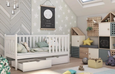 Einzelbett, Kinderbett ALICE mit Schubladen - Kubuk Moebel
