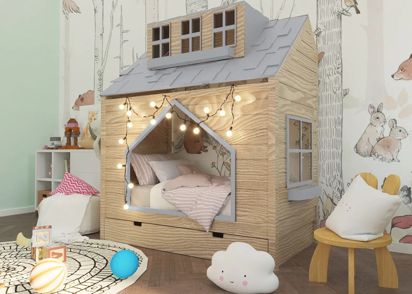 Hausbett, Spielbett COCO - Kubuk Moebel Hausbett, Spielbett COCO - Kubuk Moebel