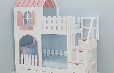 Hausbett, Etagenbett, Kinderbett PIKO mit Treppe - Kubuk Moebel Hausbett, Etagenbett, Kinderbett PIKO mit Treppe - Kubuk Moebel