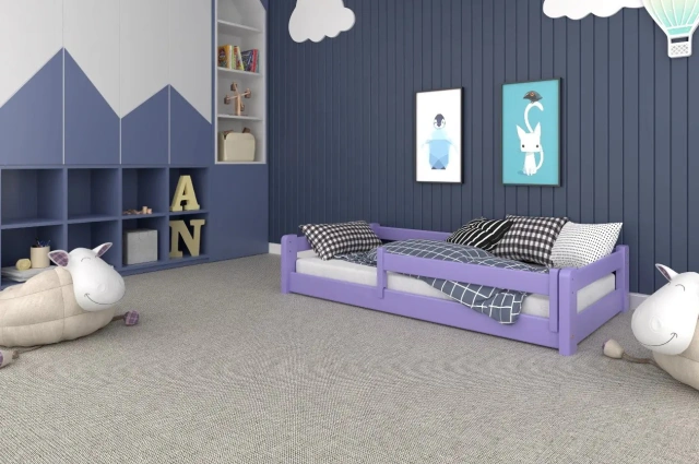 Einzelbett, Kinderbett MINI mit Bettgitter - Kubuk Moebel