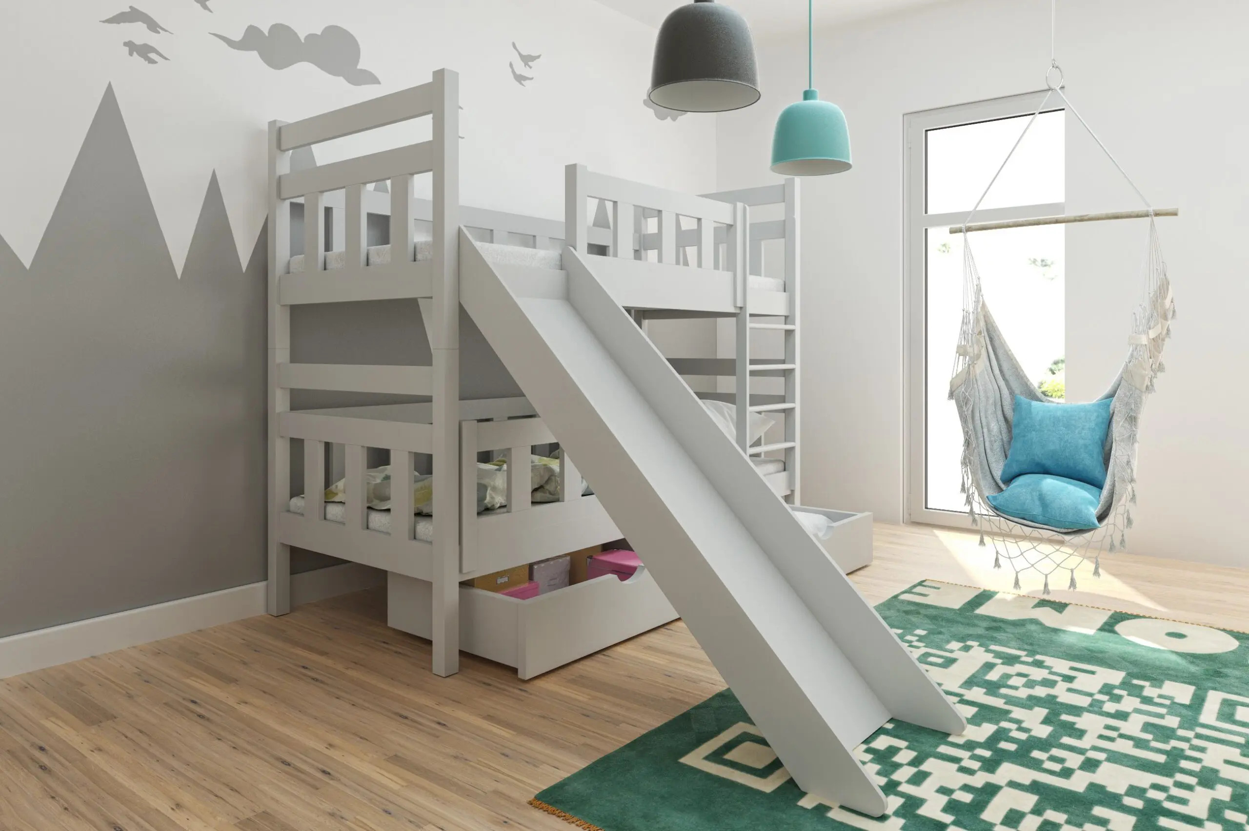 Etagenbett, Spielbett MARCEL SPASS mit Rutsche - Kubuk Moebel Etagenbett, Spielbett MARCEL SPASS mit Rutsche - Kubuk Moebel