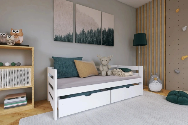 Einzelbett, Kinderbett ERGO mit Schubladen - Kubuk Moebel