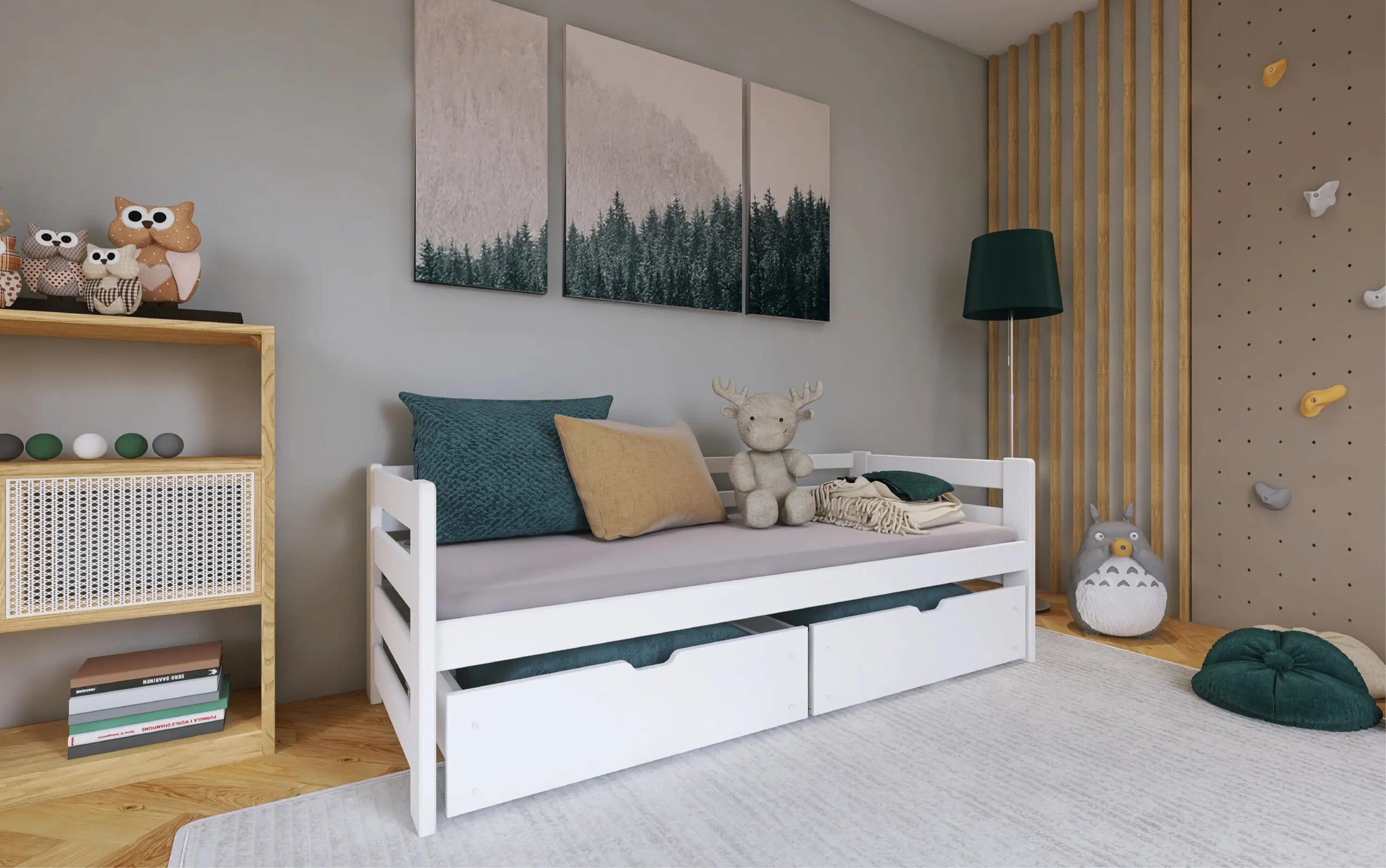 Einzelbett, Kinderbett ERGO mit Schubladen - Kubuk Moebel
