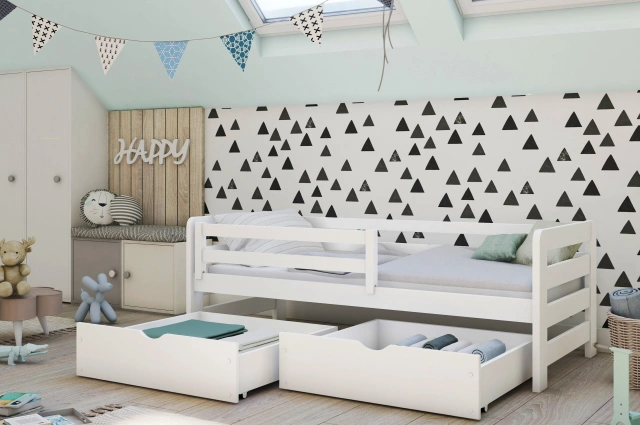 Einzelbett, Kinderbett ERGO mit Schubladen - Kubuk Moebel