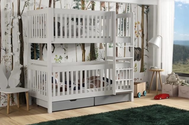 Etagenbett, Kinderbett FINN mit herausnehmbaren Stäben - Kubuk Moebel Etagenbett, Kinderbett FINN mit herausnehmbaren Stäben - Kubuk Moebel