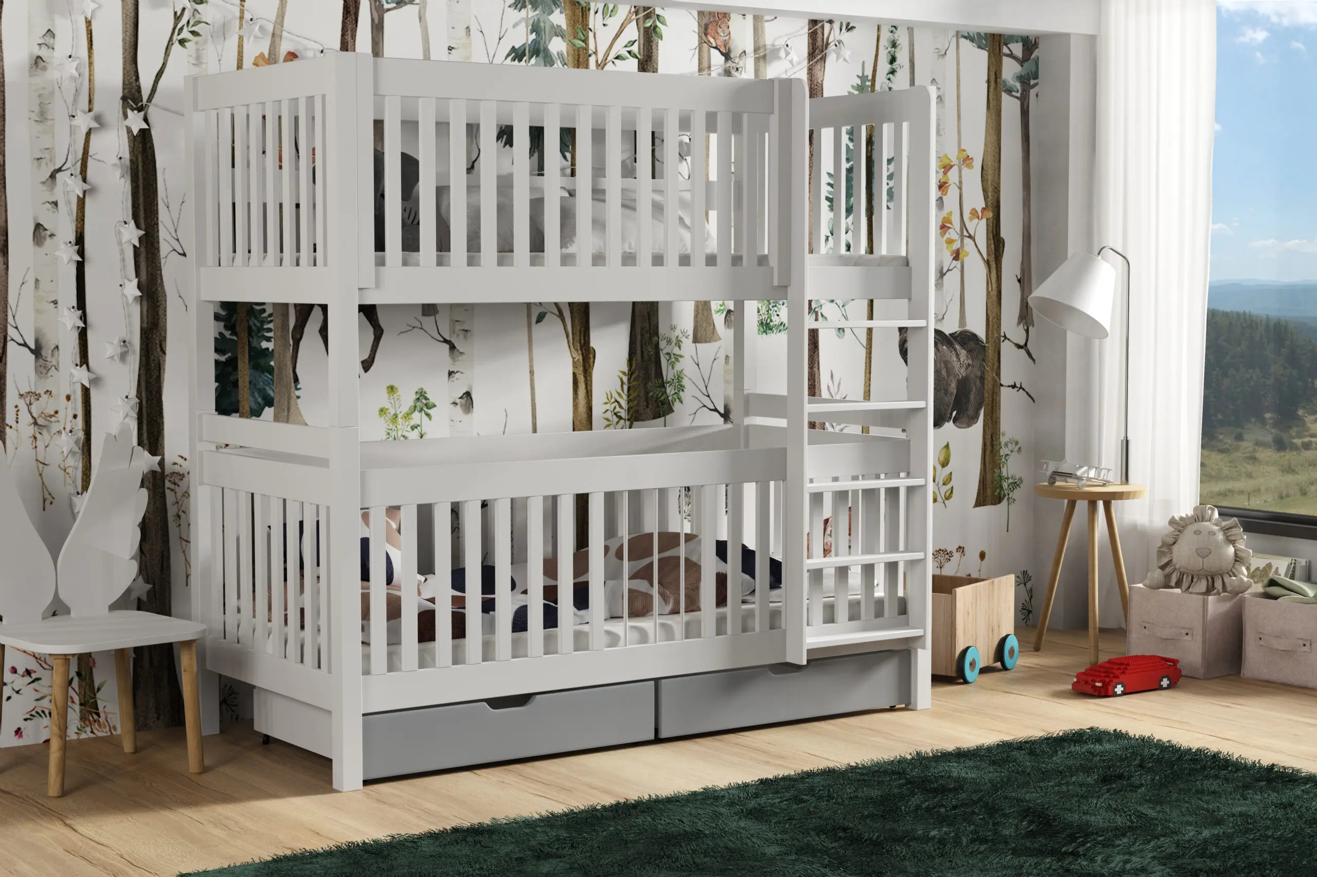 Etagenbett, Kinderbett FINN mit herausnehmbaren Stäben - Kubuk Moebel Etagenbett, Kinderbett FINN mit herausnehmbaren Stäben - Kubuk Moebel