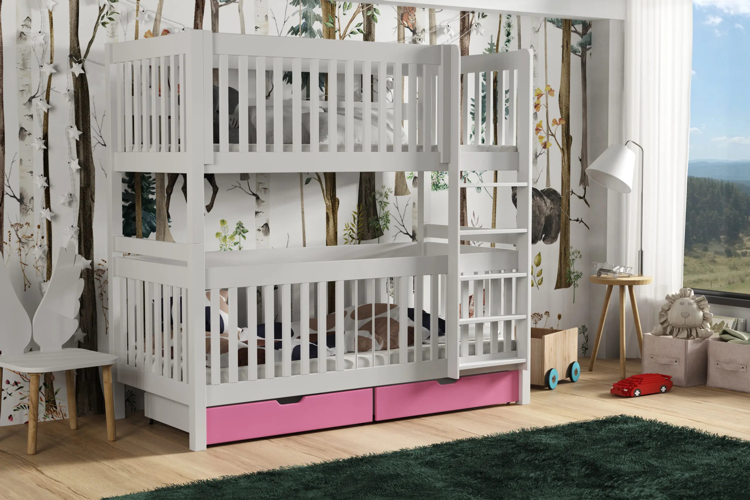 Etagenbett, Kinderbett FINN mit herausnehmbaren Stäben - Kubuk Moebel Etagenbett, Kinderbett FINN mit herausnehmbaren Stäben - Kubuk Moebel