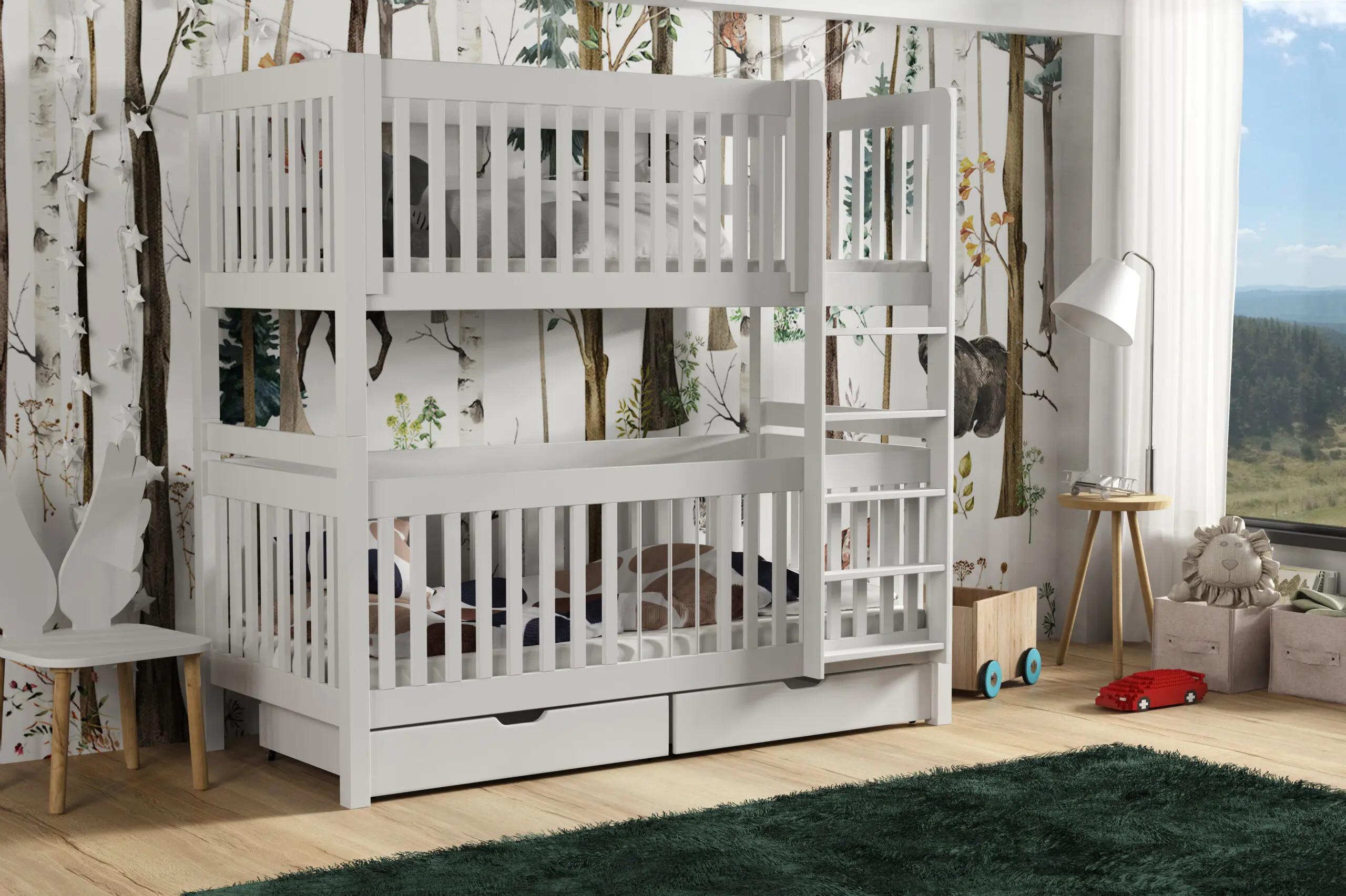 Etagenbett, Kinderbett FINN mit herausnehmbaren Stäben - Kubuk Moebel Etagenbett, Kinderbett FINN mit herausnehmbaren Stäben - Kubuk Moebel