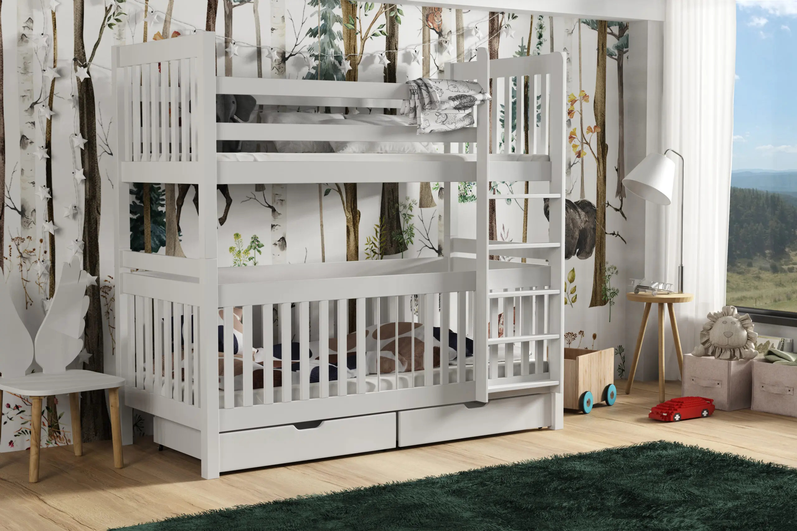 Etagenbett, Kinderbett FINN mit herausnehmbaren Stäben - Kubuk Moebel Etagenbett, Kinderbett FINN mit herausnehmbaren Stäben - Kubuk Moebel