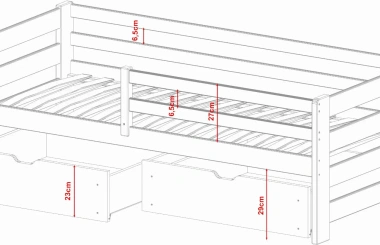 Einzelbett, Kinderbett ERGO mit Schubladen - Kubuk Moebel
