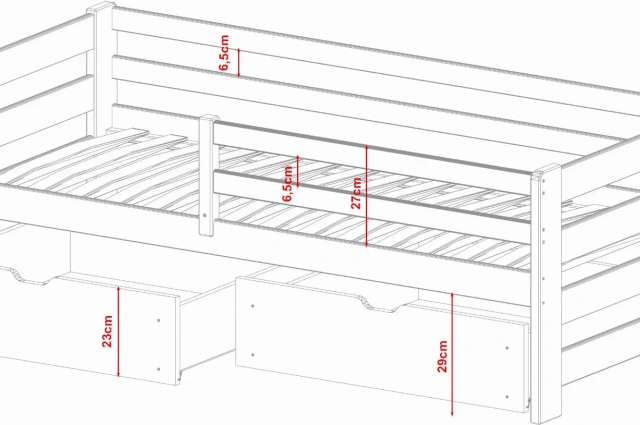 Einzelbett, Kinderbett ERGO mit Schubladen - Kubuk Moebel