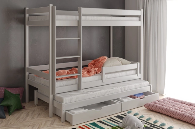 Etagenbett, Kinderbett ANDO für 3 Personen - Kubuk Moebel