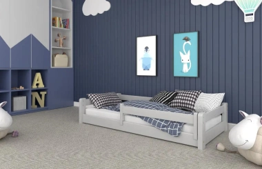 Einzelbett, Kinderbett MINI mit Bettgitter - Kubuk Moebel