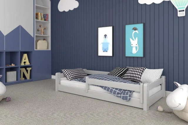 Einzelbett, Kinderbett MINI mit Bettgitter - Kubuk Moebel