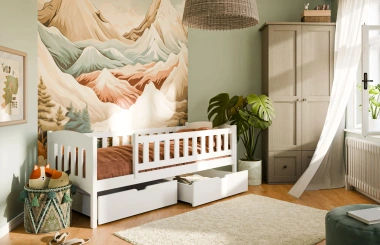 Einzelbett, Kinderbett GUCIO mit Schubladen - Kubuk Moebel