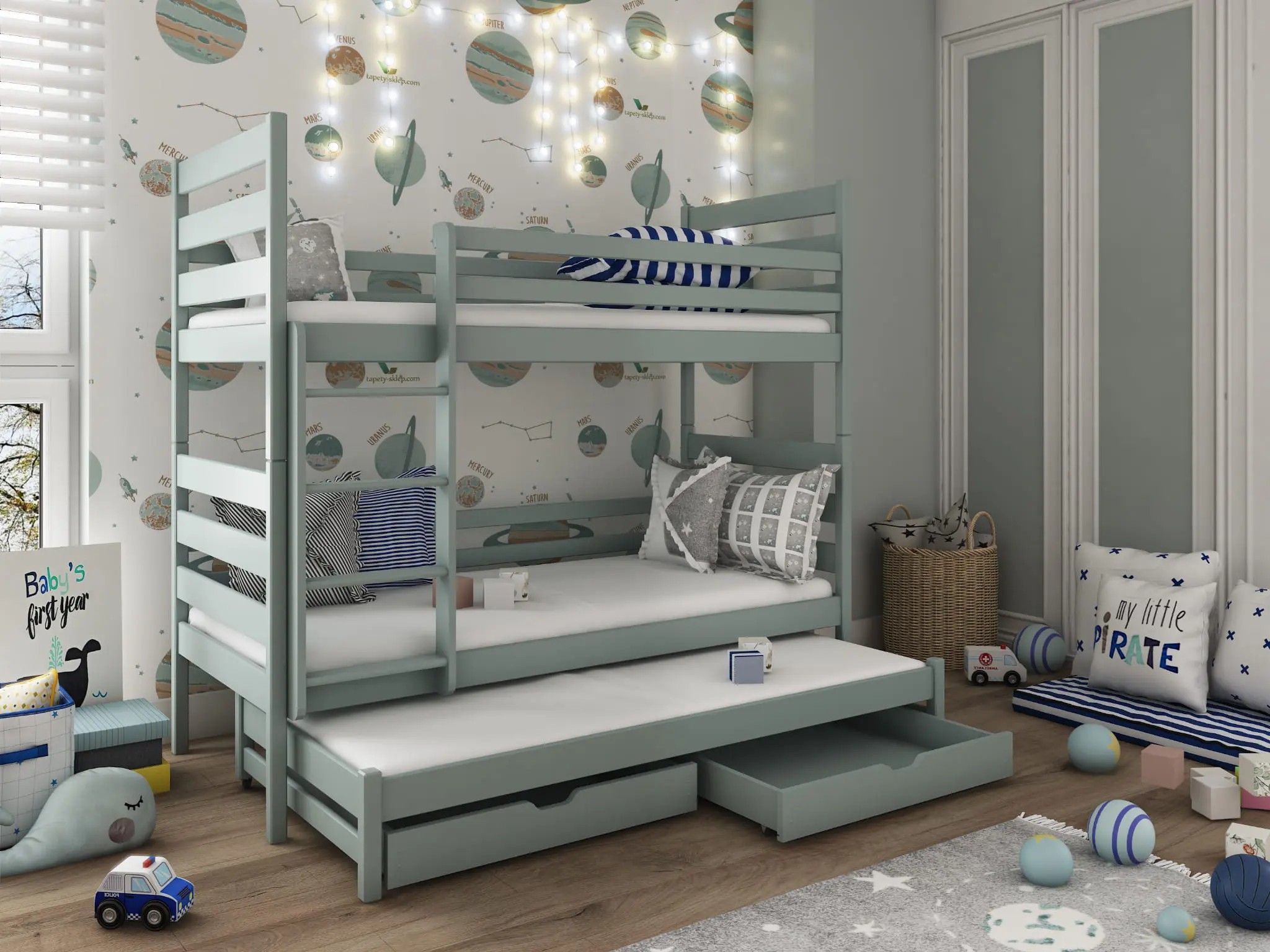 Kinderbett, Etagenbett TOMI TRIO - Kubuk Moebel Kinderbett, Etagenbett TOMI TRIO - Kubuk Moebel