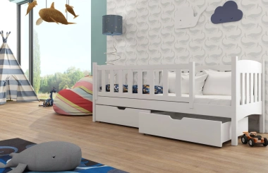 Einzelbett, Kinderbett GUCIO mit Schubladen - Kubuk Moebel
