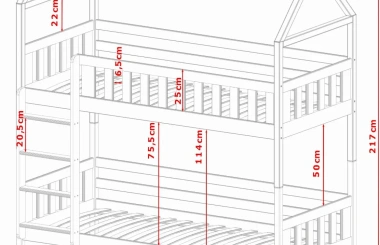 Etagenbett, Kinderbett, Hausbett GAJA - Kubuk Moebel