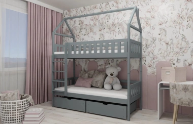 Etagenbett, Kinderbett, Hausbett GAJA - Kubuk Moebel