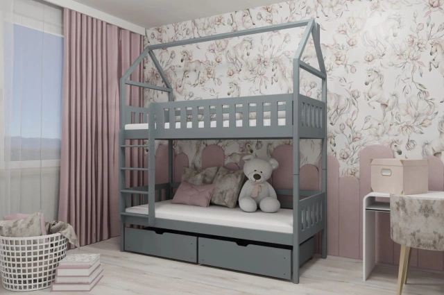 Etagenbett, Kinderbett, Hausbett GAJA - Kubuk Moebel