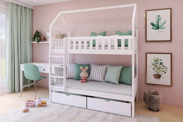 Etagenbett, Kinderbett, Hausbett GAJA - Kubuk Moebel