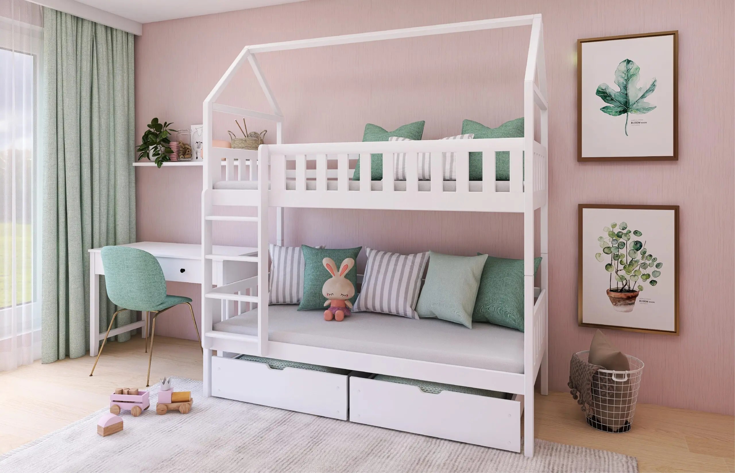 Etagenbett, Kinderbett, Hausbett GAJA - Kubuk Moebel