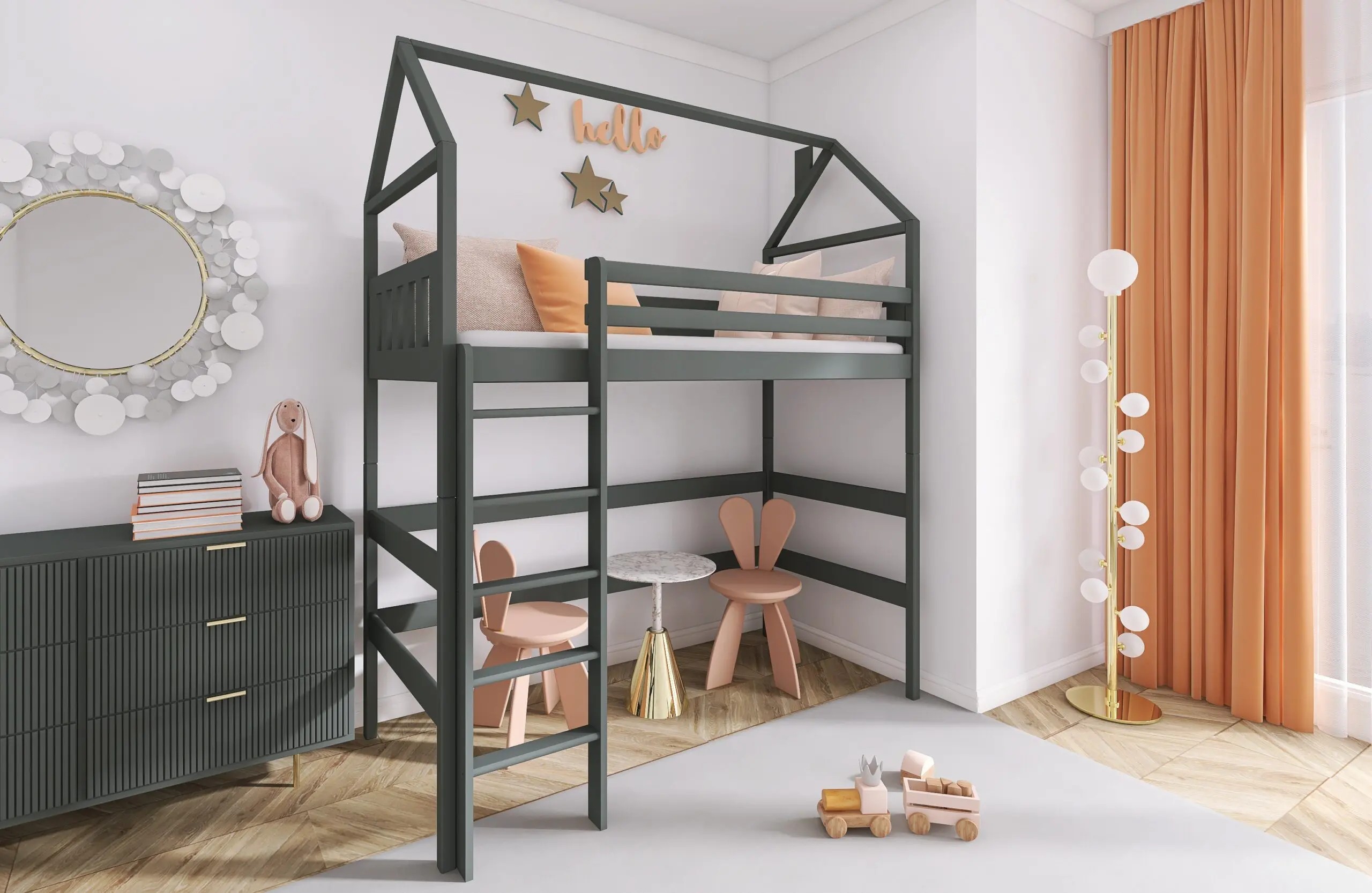 Kinderbett, Hausbett GLORIA - Kubuk Moebel