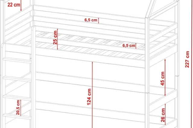 Kinderbett, Hausbett GLORIA - Kubuk Moebel