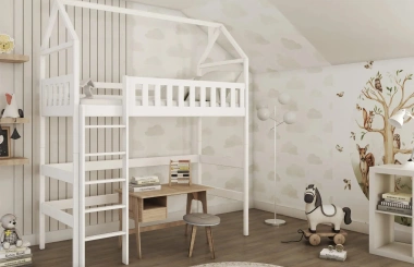 Hochbett, Kinderbett, Hausbett OTI - Kubuk Moebel