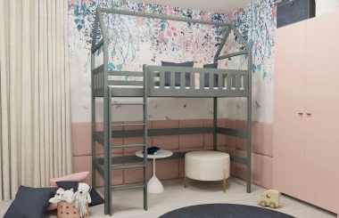 Hochbett, Kinderbett, Hausbett OTI - Kubuk Moebel
