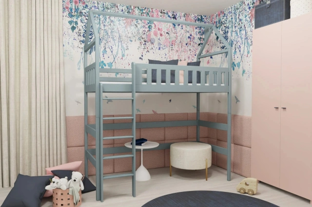 Hochbett, Kinderbett, Hausbett OTI - Kubuk Moebel