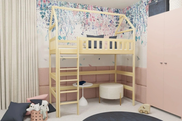 Hochbett, Kinderbett, Hausbett OTI - Kubuk Moebel