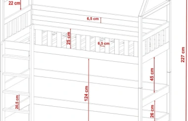 Hochbett, Kinderbett, Hausbett OTI - Kubuk Moebel