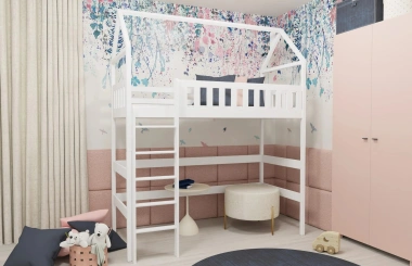 Hochbett, Kinderbett, Hausbett OTI - Kubuk Moebel