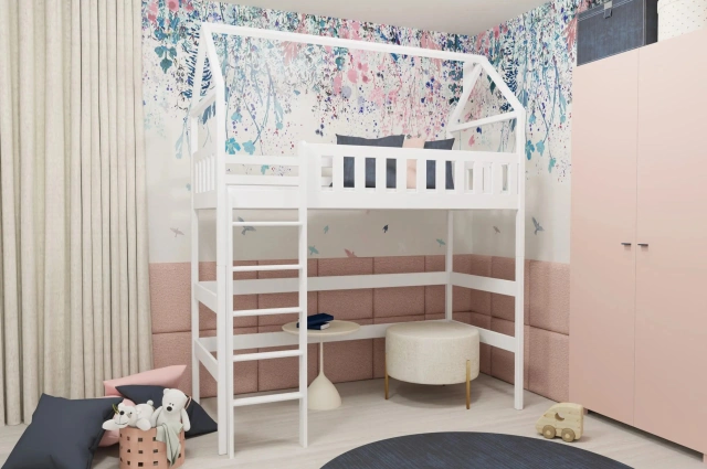 Hochbett, Kinderbett, Hausbett OTI - Kubuk Moebel