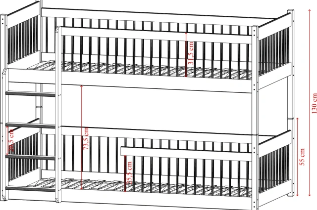 Etagenbett, Kinderbett BOSTON - Kubuk Moebel