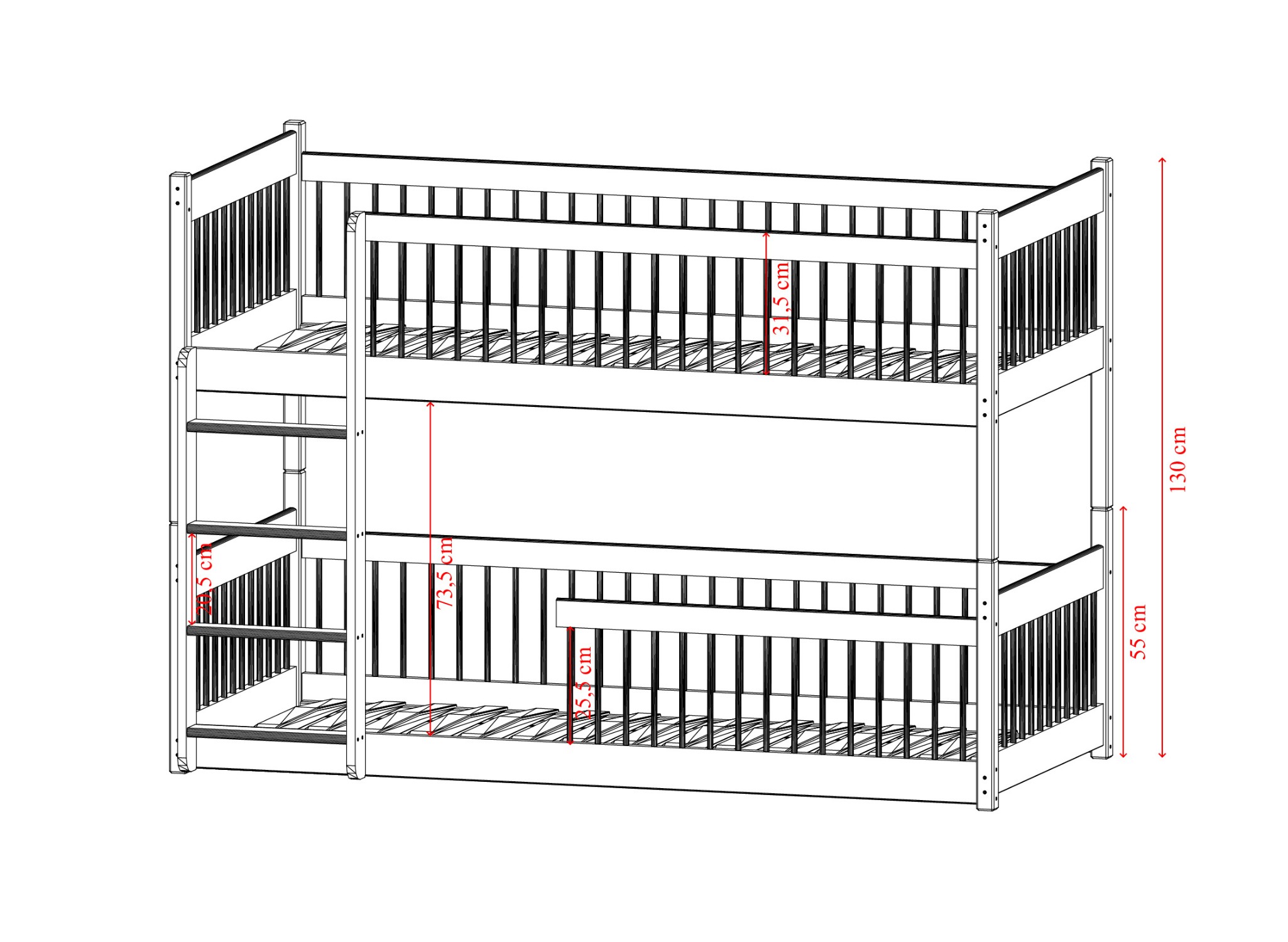 Etagenbett, Kinderbett BOSTON - Kubuk Moebel