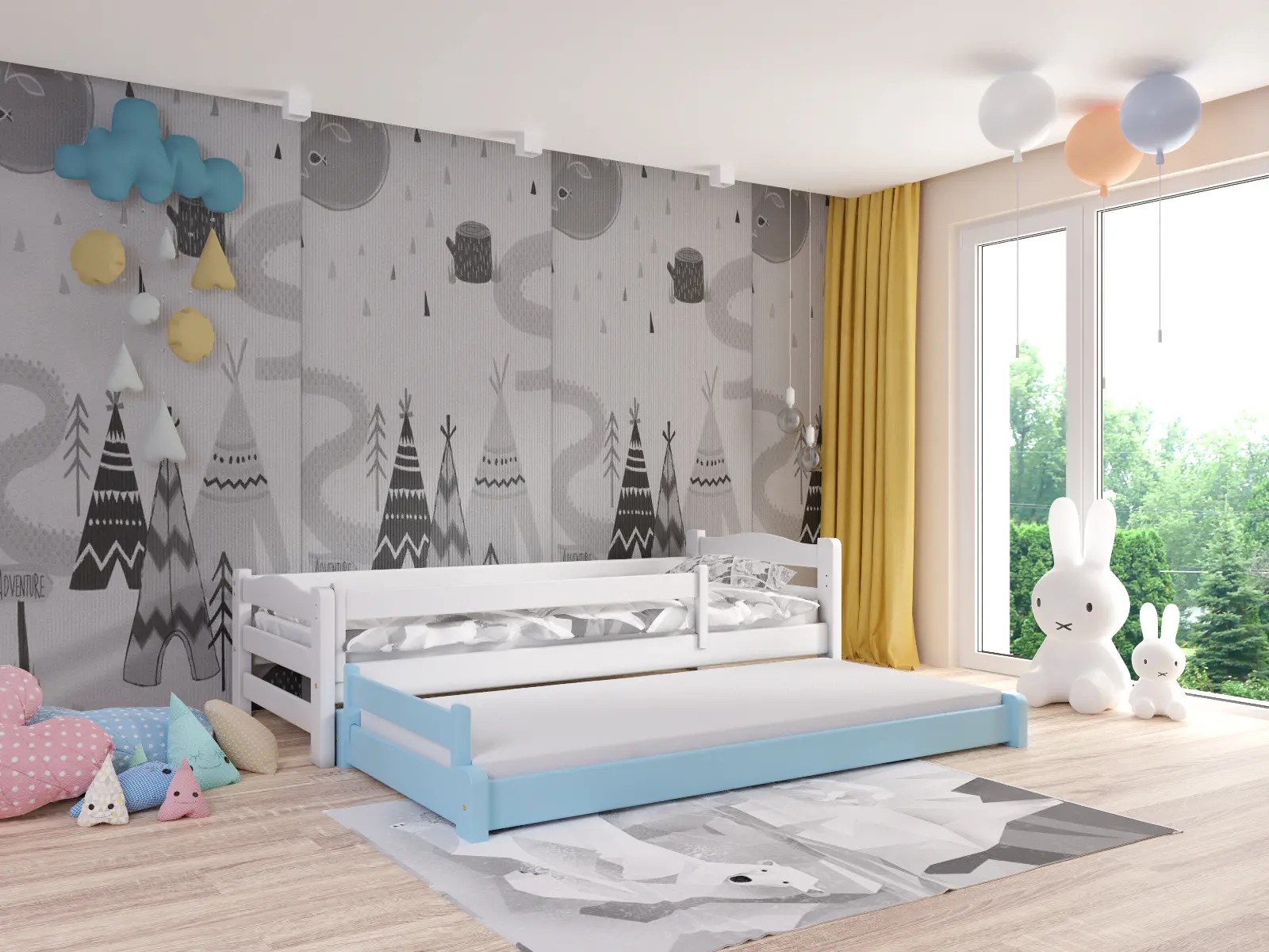 Ausziehbett, Kinderbett, Doppelbett DUOMI PLUS - Kubuk Moebel