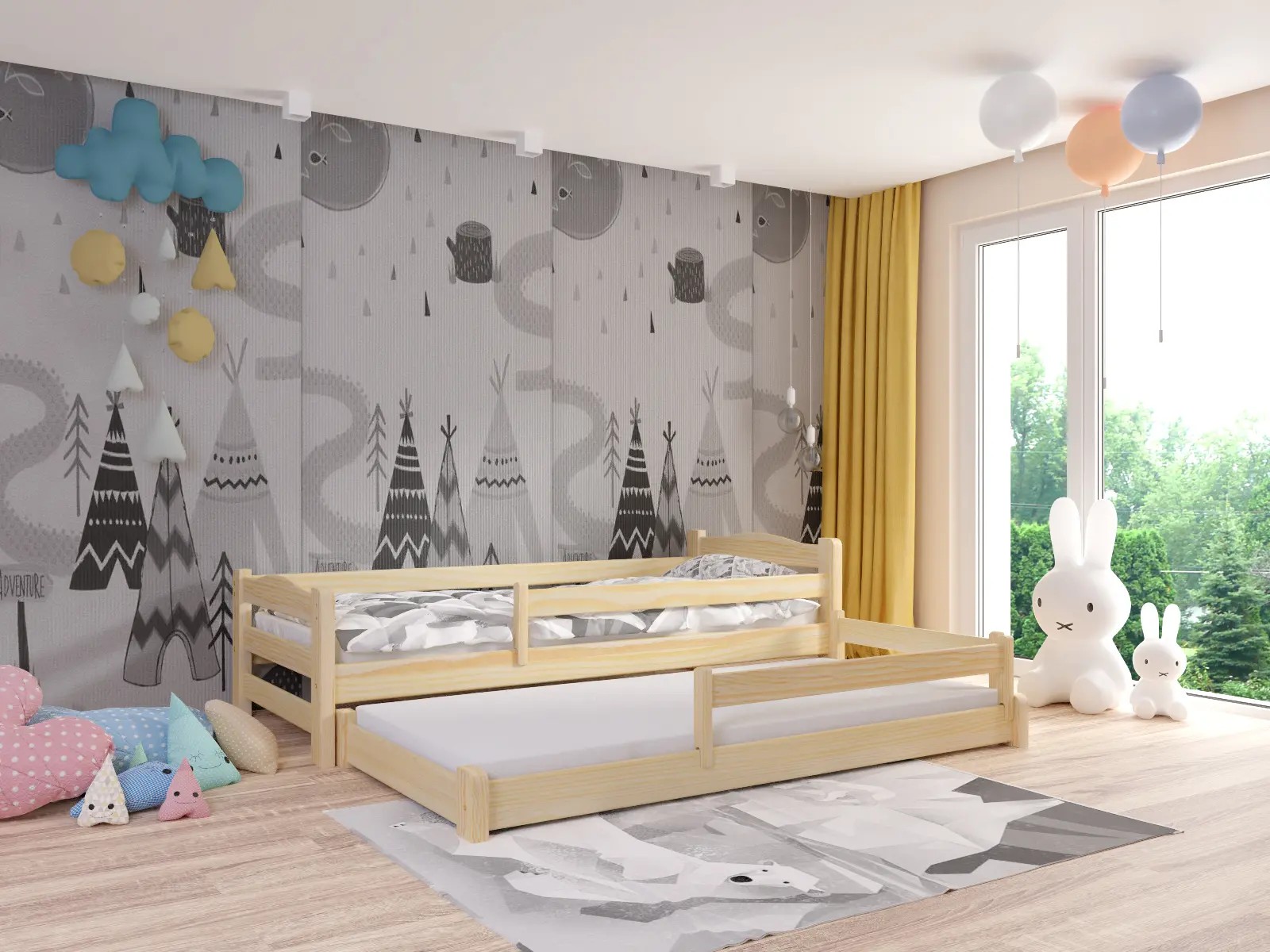 Ausziehbett, Kinderbett, Doppelbett DUOMI PLUS - Kubuk Moebel