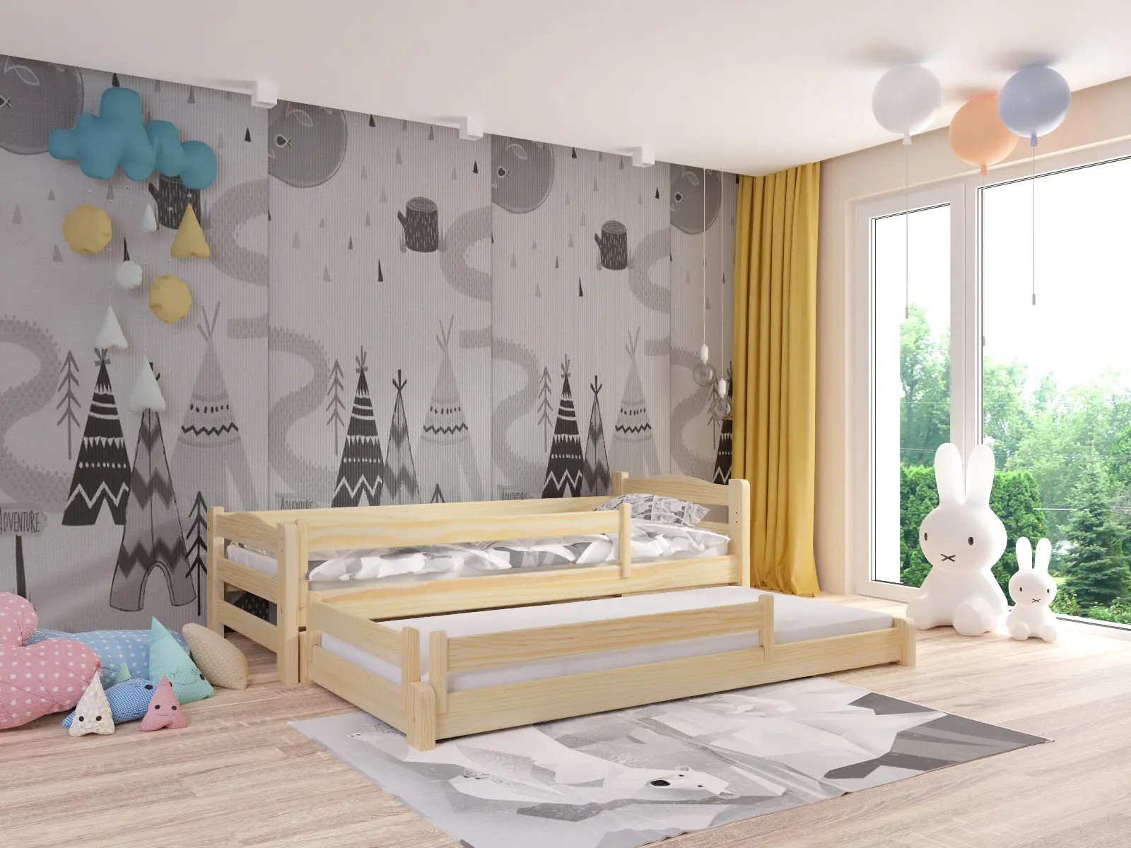 Ausziehbett, Kinderbett, Doppelbett DUOMI PLUS - Kubuk Moebel