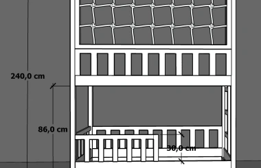 Etagenbett, Kinderbett RICO mit Leiter und Schnurnetz - Kubuk Moebel Etagenbett, Kinderbett RICO mit Leiter und Schnurnetz - Kubuk Moebel