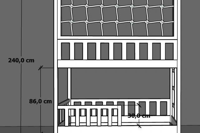 Etagenbett, Kinderbett RICO mit Leiter und Schnurnetz - Kubuk Moebel Etagenbett, Kinderbett RICO mit Leiter und Schnurnetz - Kubuk Moebel