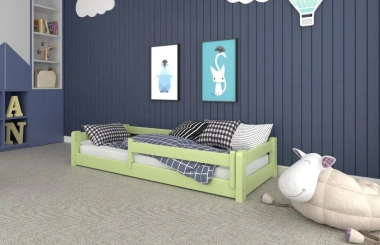 Einzelbett, Kinderbett MINI mit Bettgitter - Kubuk Moebel