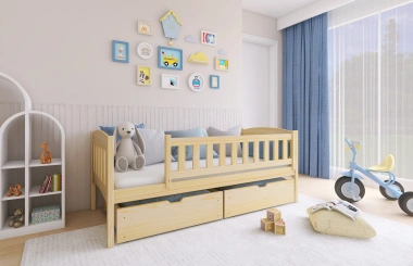 Einzelbett, Kinderbett GUCIO mit Schubladen - Kubuk Moebel