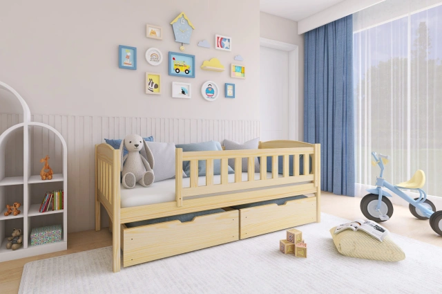Einzelbett, Kinderbett GUCIO mit Schubladen - Kubuk Moebel