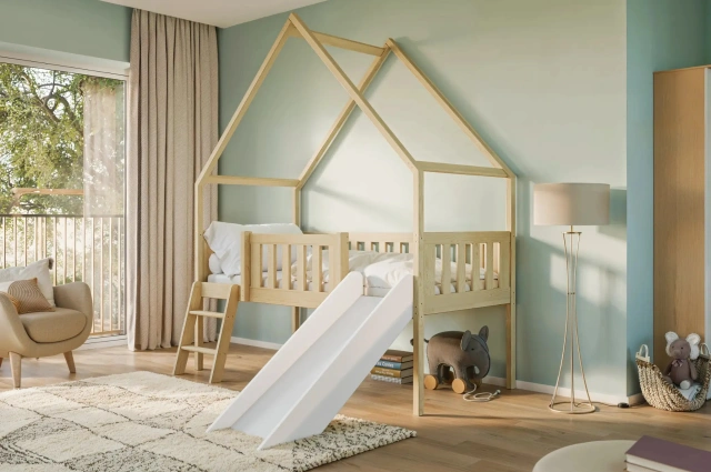 Etagenbett, Spielbett ANGEL mit Rutsche - Kubuk Moebel