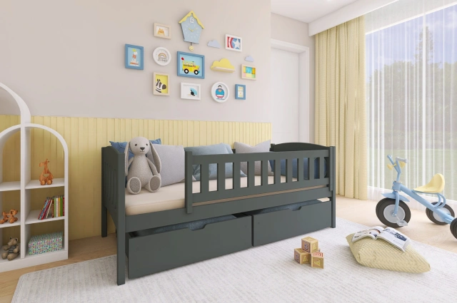 Einzelbett, Kinderbett GUCIO mit Schubladen - Kubuk Moebel