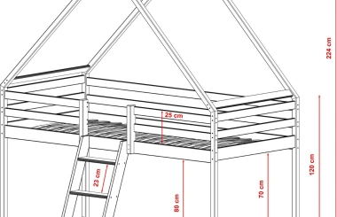 Kinderbett, Etagenbett, Hausbett Moon - Kubuk Moebel Kinderbett, Etagenbett, Hausbett Moon - Kubuk Moebel